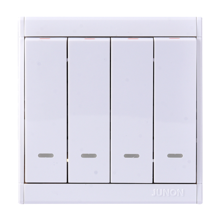 4 gang wall switches | White Color Four Gang Wall Switch