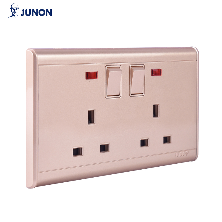 Twin switched socket outlet