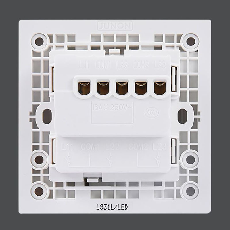 LED Wall Switch 3 Gang 1 Way White